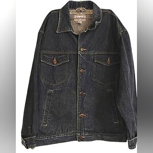 Y2K 90's RARE Vibes Hip Hop Heavy Denim Urban Skater Jean Trucker Jacket Size X…